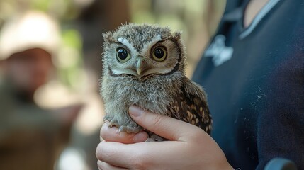 Wildlife rehabilitation program showing animal rescue, injury recovery, habitat reintegration, veterinary care, endangered species help, conservation outreach, nature support