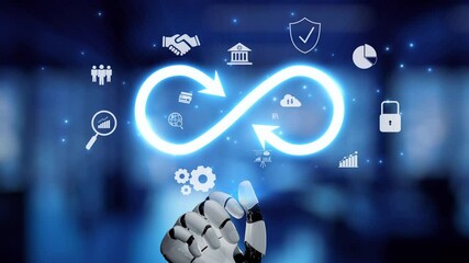 AI explores limitless innovation with virtual assistant guidance, artificial intelligence strategy, and AI potential for infinite business growth. Kernel - Powered by Adobe