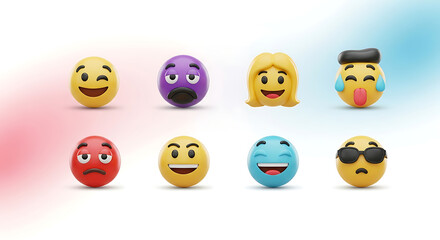 Obraz premium Vibrant 3D Emojis A Collection of Expressive Digital Faces