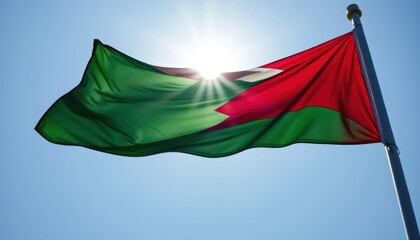 Vibrant Flag Against the Sky: Symbol of Nation, Identity, and Patriotism