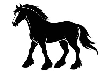 Obraz premium Clydesdale Horse Silhouette Vector in Standing Pose