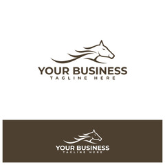 Fast Horse logo simple elegance and clean design template flat style