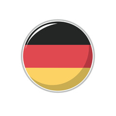 Obraz premium Germany Flag Button Icon with Glossy Effect, National Symbol Graphic