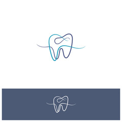 Creative Dental care clean Teeth logo design template flat style
