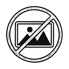 Vector Graphic Depicting No Image Available Symbol Prohibited Sign Warning Icon Unavailable Content