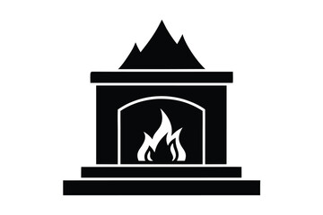 fireplace vector icon