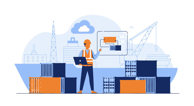 Efficient Logistics Manager Overseeing Cargo Operations With Technological Precision