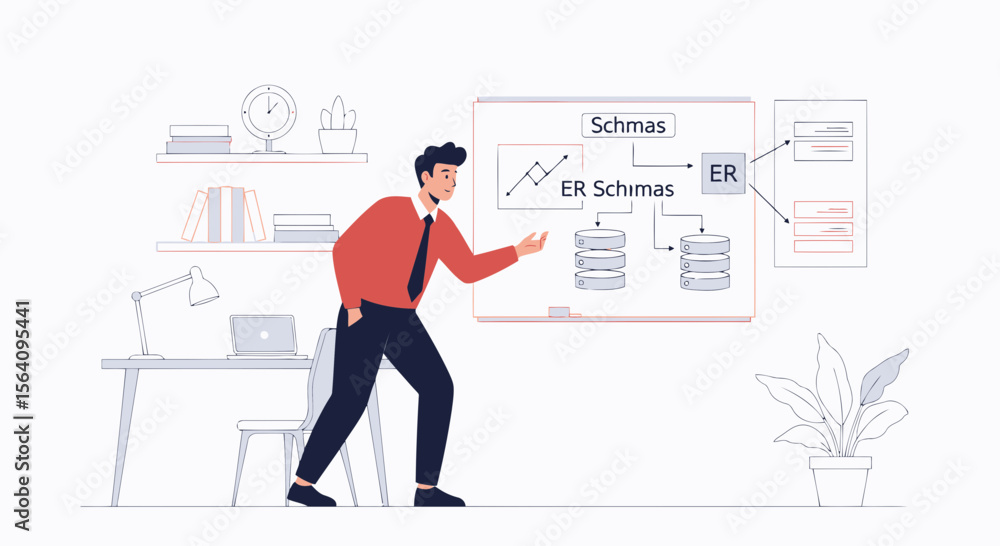 Aufkleber Explaining Data Flow Using Visuals to Analyze Er Schimas for Presentation