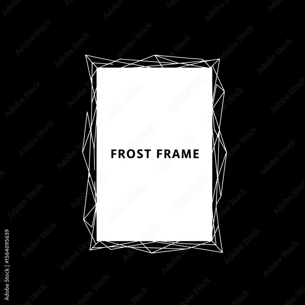 Aufkleber abstract frost frame: a unique, polygonal-style frame with a frosty effect, perfect for creative des