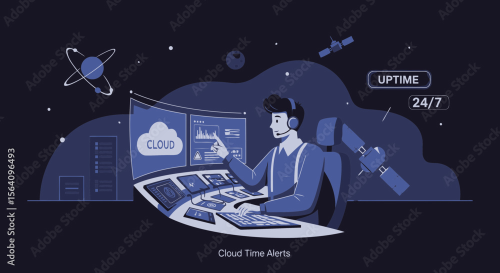Poster maintaining global cloud network infrastructure for seamless connectivity and uptime