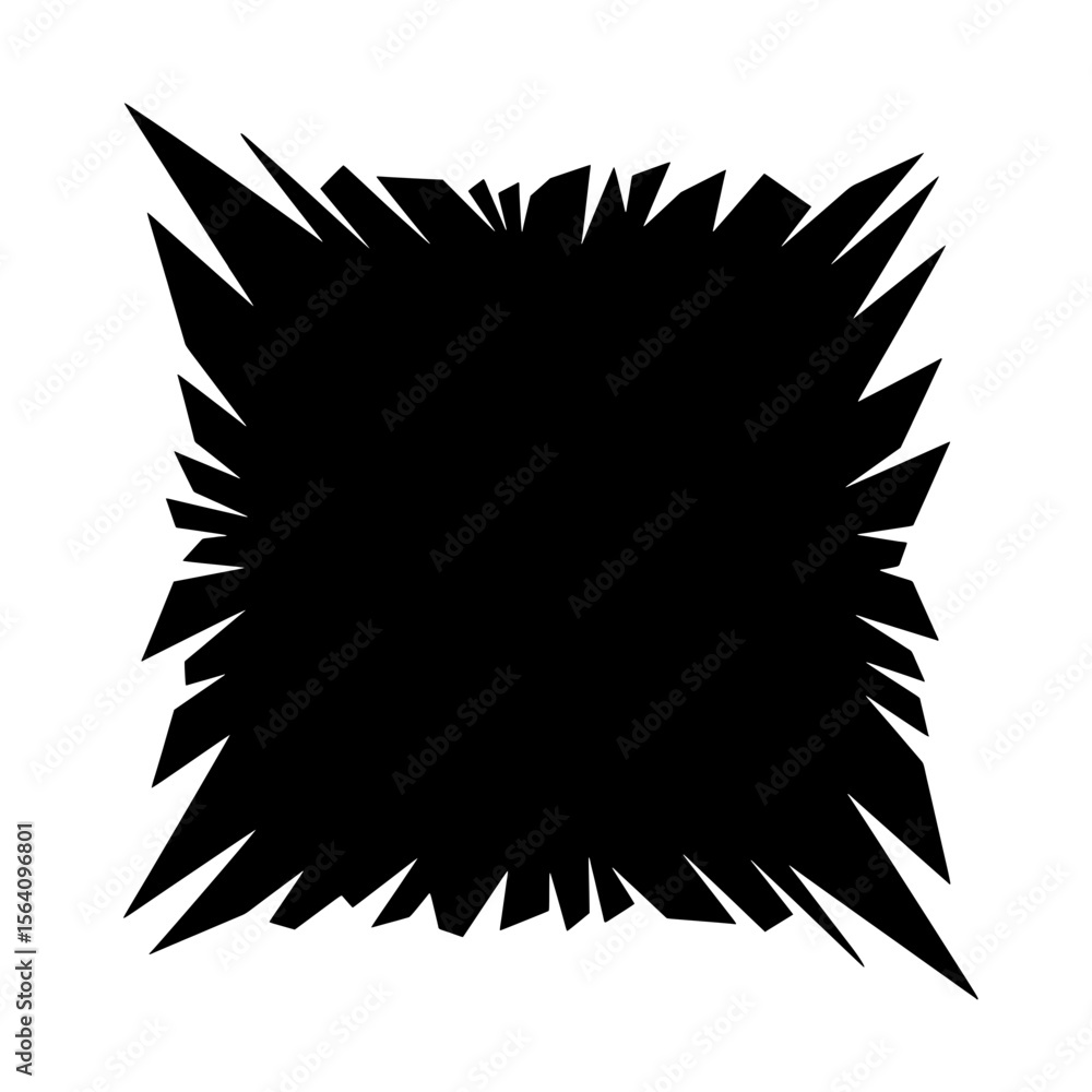 Poster abstract black burst frame: a bold, abstract black burst frame with sharp, jagged edges creating a d