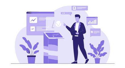 Modern Presentation Of Financial Data In A Business Environment With Digital Integration