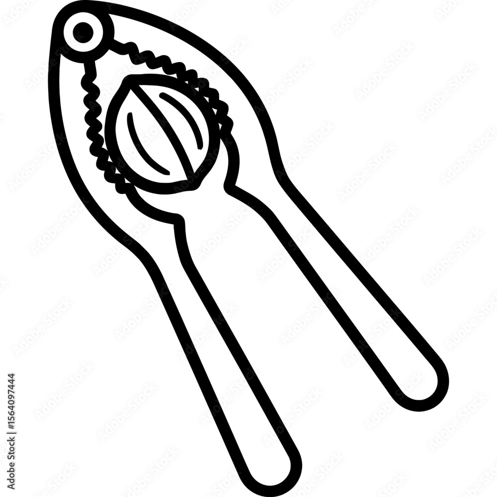Poster nutcracker tool outline icon vector