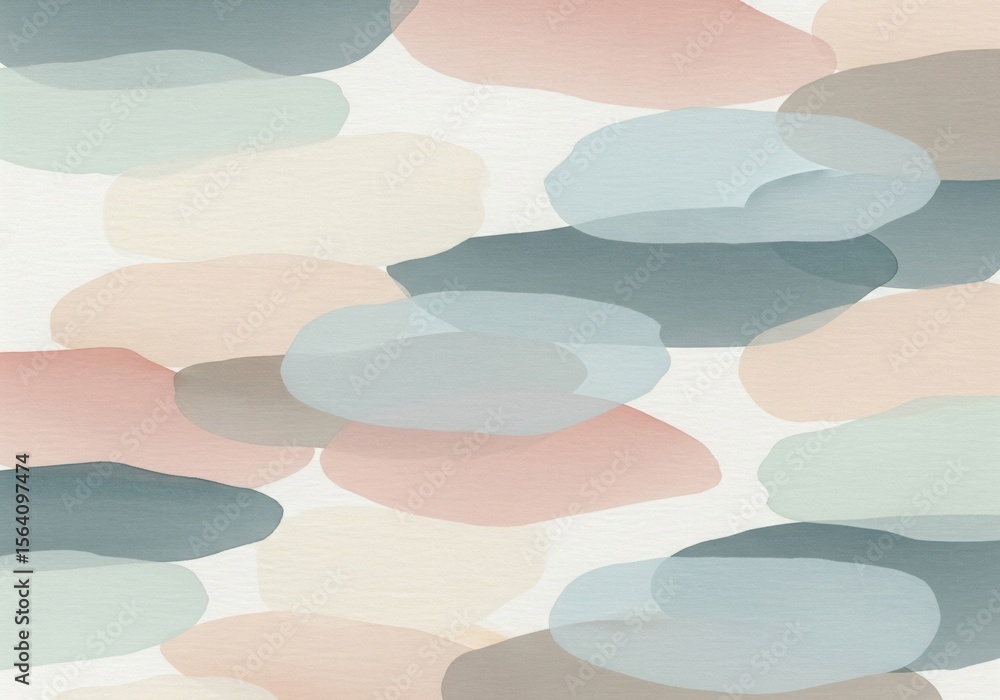 Aufkleber soft hues abstract pattern. gentle tones form a conceptual design with layered watercolor forms on a