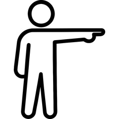 Person pointing outline icon vector
