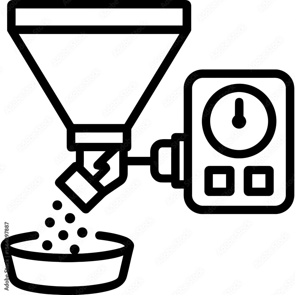 Poster automated feeding system outline icon vector