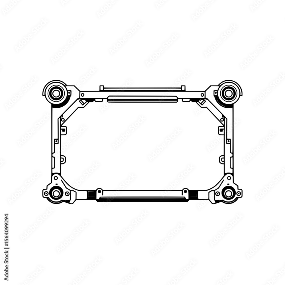 Poster futuristic tech frame: clean lines and intricate details showcase a modern technological frame desig
