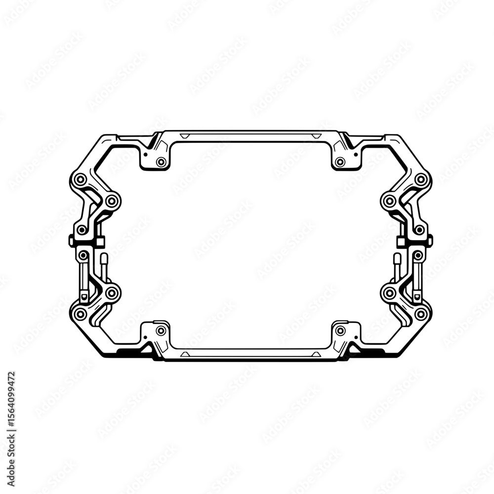 Poster technological frame : a futuristic and intricate frame with a modern and sophisticated design, perfe
