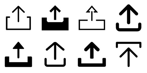 Upload Icon Vector Collection for Data Transfer, Cloud, and File Management