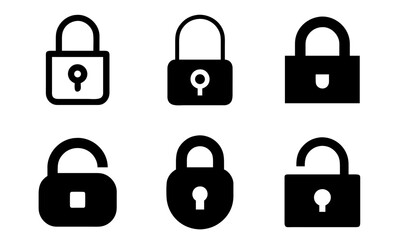 Secure Lock Icon Vector Collection for Security, Privacy, and Access Control