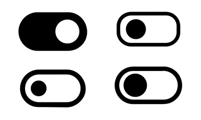 Simple Switch Icon Vector Collection for Controls, Settings, and Toggle Functions