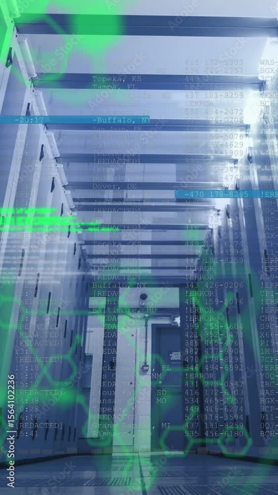 Poster Animation of data processing over computer servers