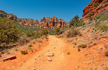 Stunning views of Sedona, a city in the northern Verde Valley region of the U.S. state of Arizona. City is famous for it's red rocks formations.