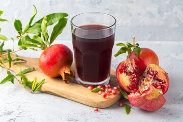 A glass of delicious pomegranate juice