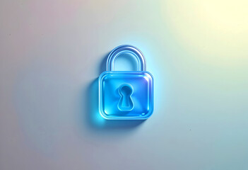 An icon of a glass lock on a pastel background.
