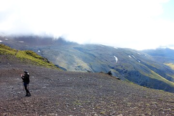 hiking in the mountains of iceland
