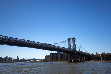 Suspension Bridge Under Clear Blue Sky 