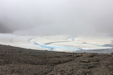 ice lake in the mountains of iceland