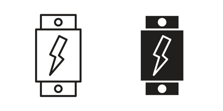 Circuit Breaker icon in Thin linear and flat style. sign and symbol set