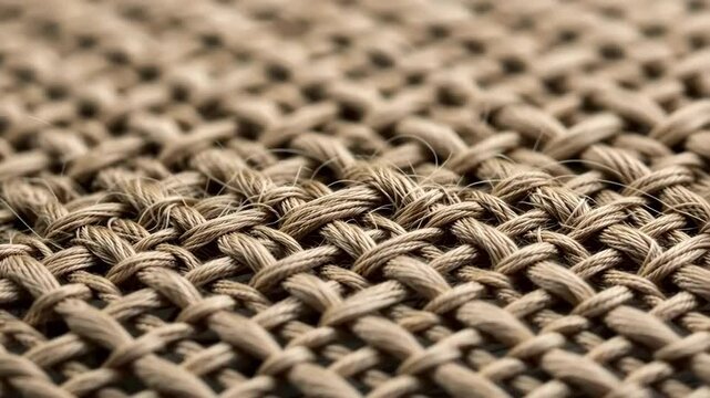 Close-up of woven texture, brown color. Abstract textile pattern background.