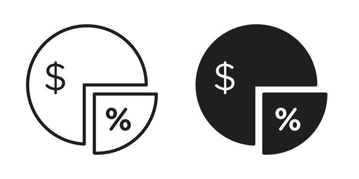 Dividend yield icon in Thin linear and flat style. sign and symbol set