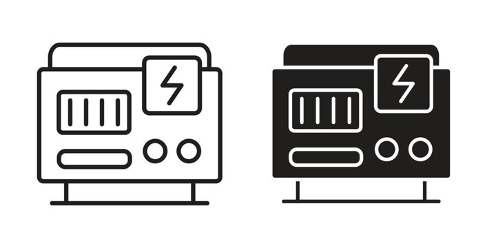 Generator icon in Thin linear and flat style. sign and symbol set
