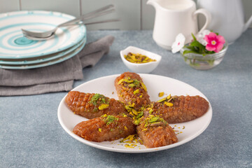 Turkish traditional sherbet dessert; kalburabasti