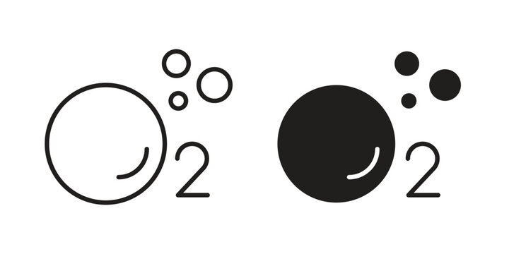 Oxygen O2 icon in Thin linear and flat style. sign and symbol set