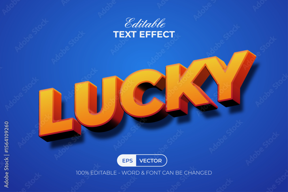 Poster 3d text effect orange gradient modern style. editable text effect.
