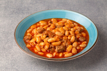 Turkish foods; dried bean, Beans with minced meat (kuru fasulye)