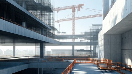 Fototapeta premium Modern construction site under development