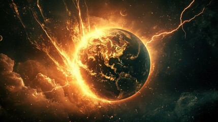 Earth burning in space