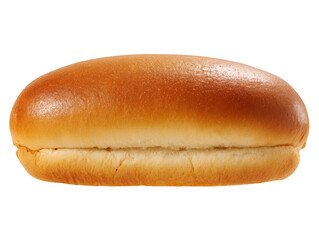 Deliciously Golden Baked Hot Dog Bun Isolated on White Background - Perfect for Sandwiches and Burgers