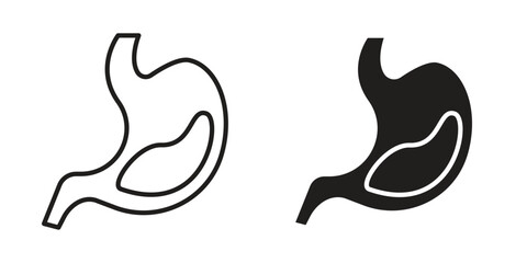 Obraz premium Stomach with Liquids icon in Thin linear and flat style. sign and symbol set