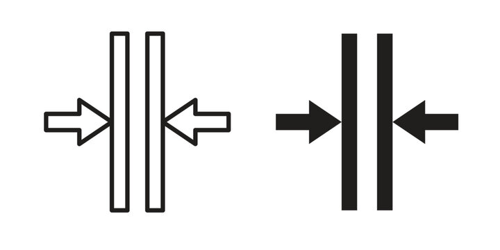Thickness icon in Thin linear and flat style. sign and symbol set