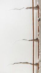 Cracks in Wall Revealing Underlying Structural Elements and Rebar