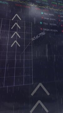 Animation of financial data processing and storm