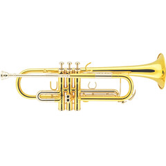 Naklejka premium A high-quality product photograph of a professional brass trumpet isolated on a transparent background.