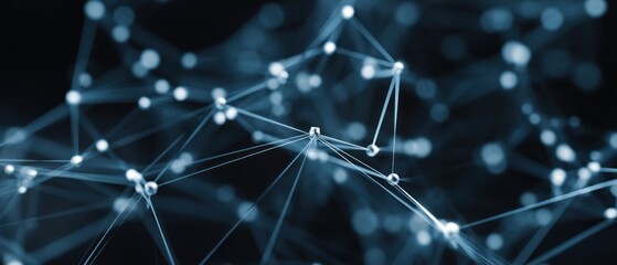 Abstract network structure glowing nodes and lines technology digital data connection