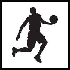 Obraz premium Basketball Dribble Silhouette Art
